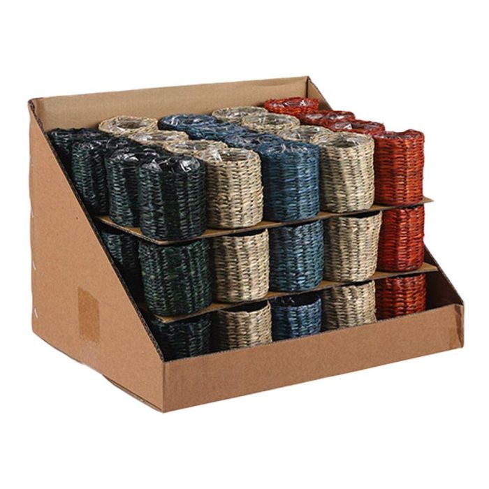 Mica Decorations Cesto Alexis Mimbre Colores Surtidos Ø 7 x 7 cm 1