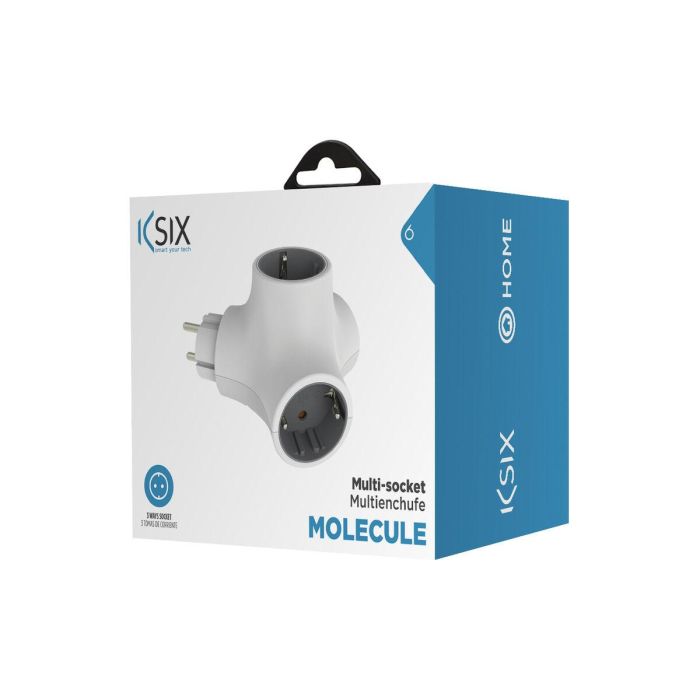 Regleta Enchufes 3 Tomas sin Interruptor KSIX MOLECULE Blanco 2 Regleta Enchufes 3 Tomas sin Interruptor KSIX MOLECULE Blanco 2