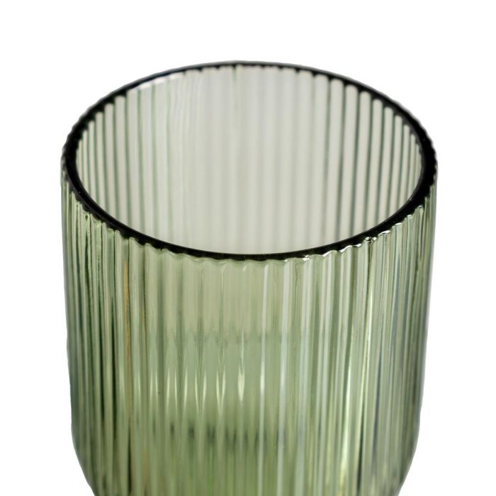 Vaso Verde Cristal Decoración 7,60 X 7,60 X 9,40 cm