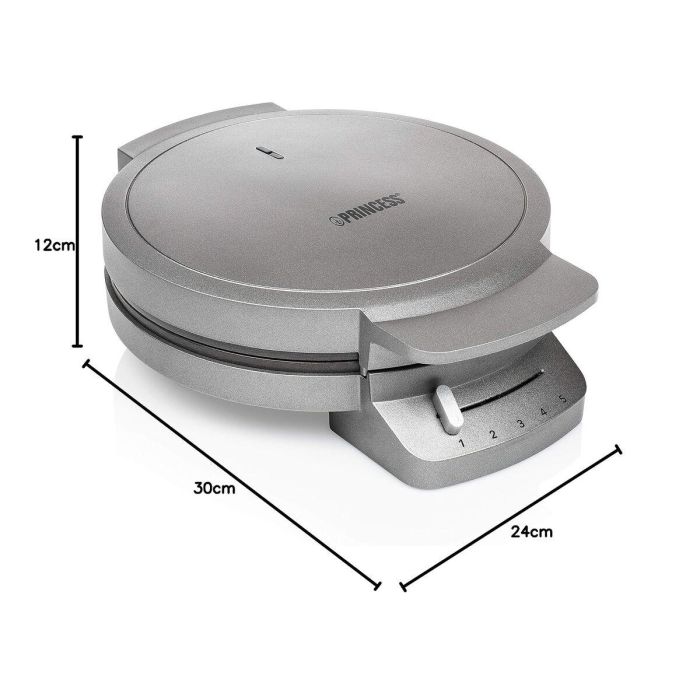 Gofrera Princess 132380 Deluxe Negro Plateado Acero 1200 W 6