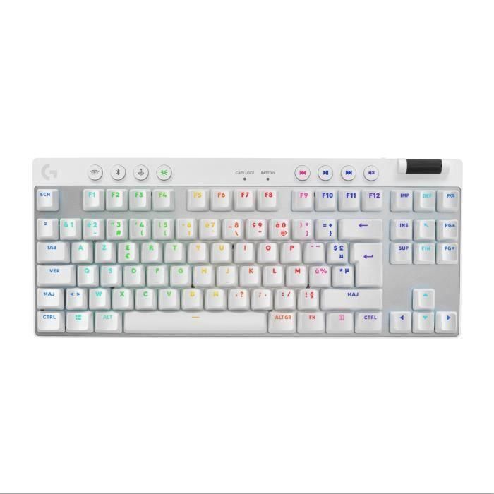 Teclado para juegos - inalámbrico - LOGITECH G - G Pro X TKL Lightspeed - USB - AZERTY - Blanco