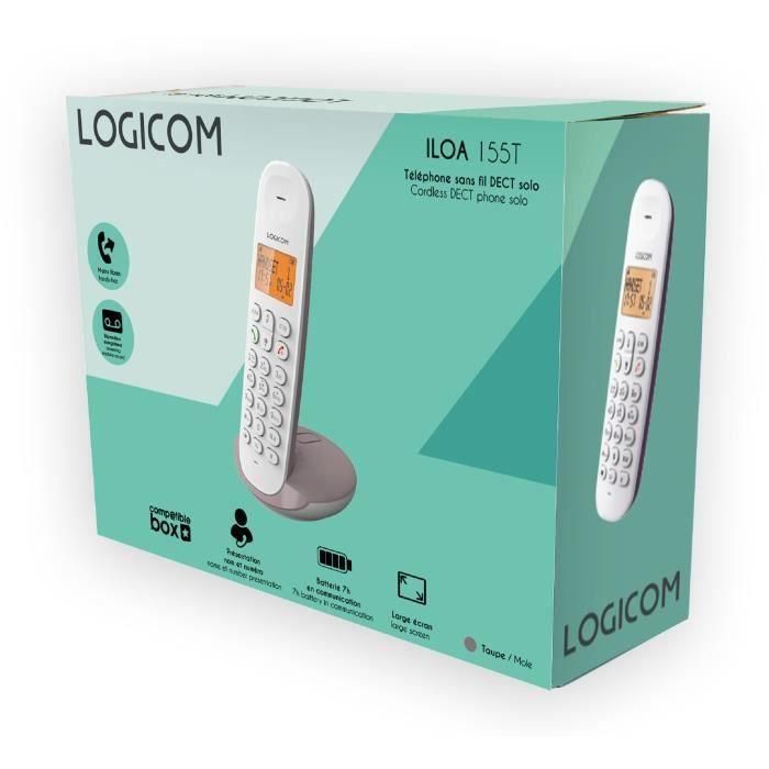 Teléfono inalámbrico fijo - LOGICOM - DECT ILOA 155T SOLO - Taupe - Con contestador automático 4