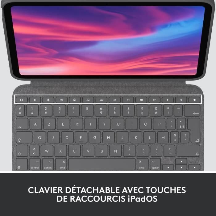 Teclado Bluetooth con Soporte para Tablet Logitech Combo Touch Gris Francés AZERTY 2