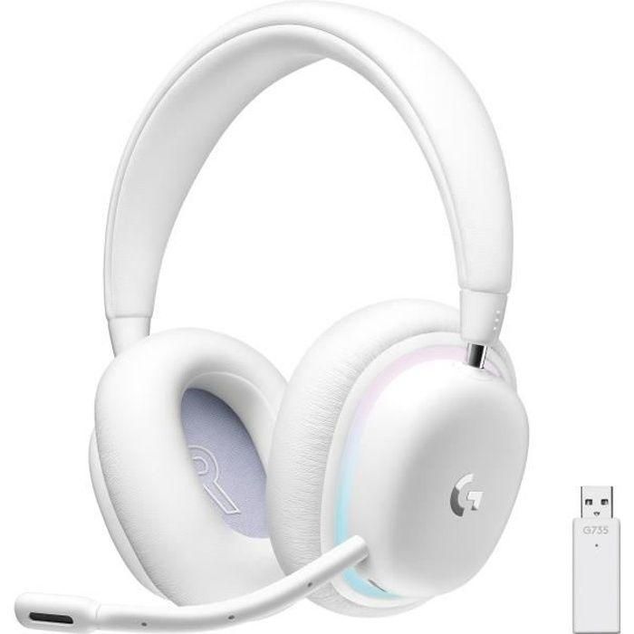 Auriculares Bluetooth con Micrófono Logitech G735 Blanco Azul/Blanco