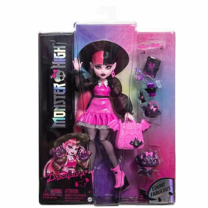 Mattel Muñeca articulada Monster High Draculaura con mascota, conjunto de moda y accesorios. Modelos surtidos 5