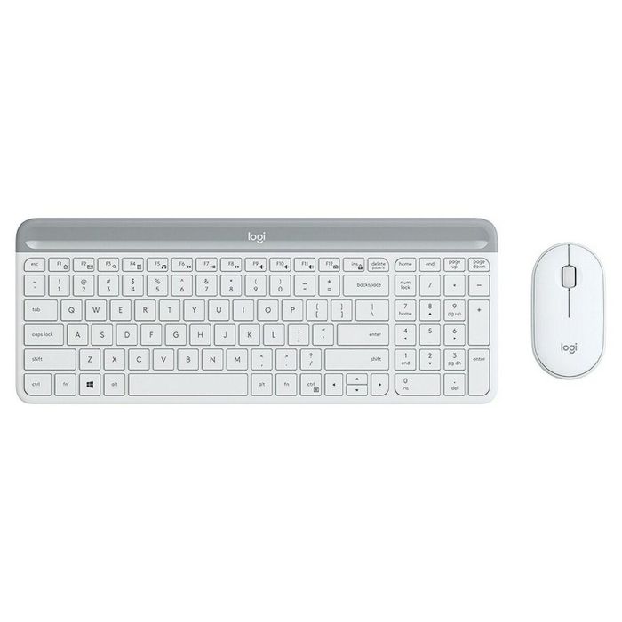 LOGITECH - Juego de teclado + mouse inalámbricos MK470 - AZERTY - Blanco