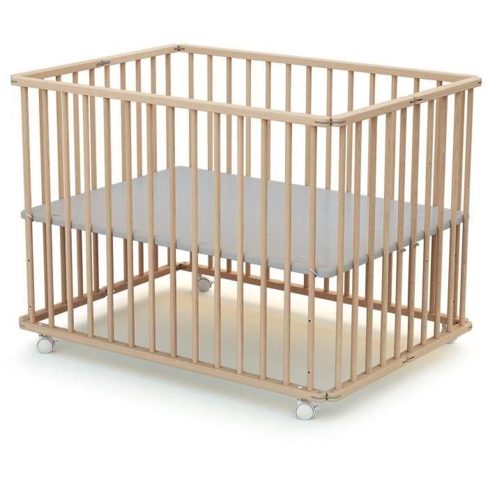 Parque plegable rectangular - WEBABY - CALI - 70 x 100 cm - Hasta 24 meses - Haya cruda 3 Parque plegable rectangular - WEBABY - CALI - 70 x 100 cm - Hasta 24 meses - Haya cruda 3