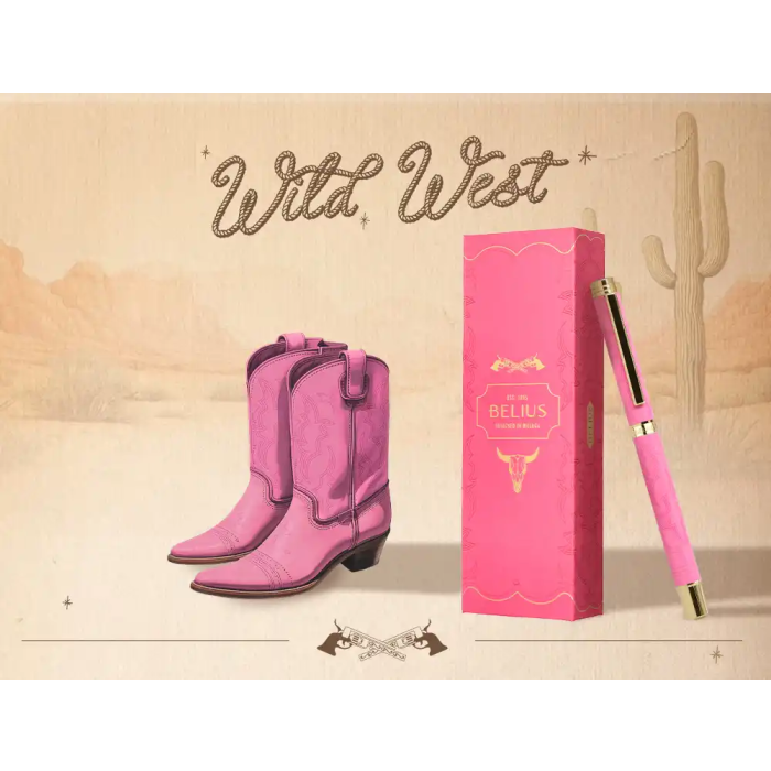 Belius Roller Wild West Aluminio Rosa Dorado Tinta Negra Caja Diseño 3