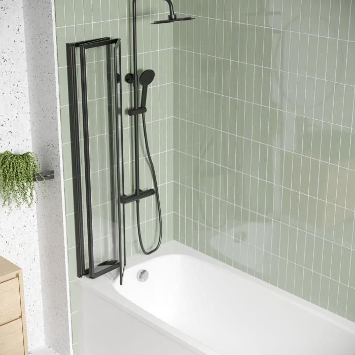Gelco GEL3467937118968 Mampara de bañera 4 paneles Lexia Negro 110x140 cm 2
