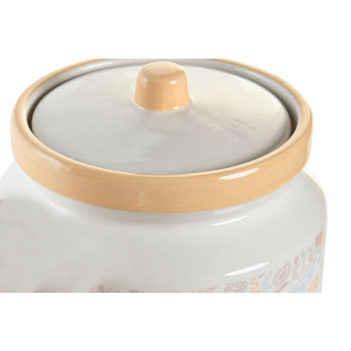 Bote DKD Home Decor 15 x 15 x 21 cm Blanco Amarillo Dolomita Shabby Chic 2 Bote DKD Home Decor 15 x 15 x 21 cm Blanco Amarillo Dolomita Shabby Chic 2