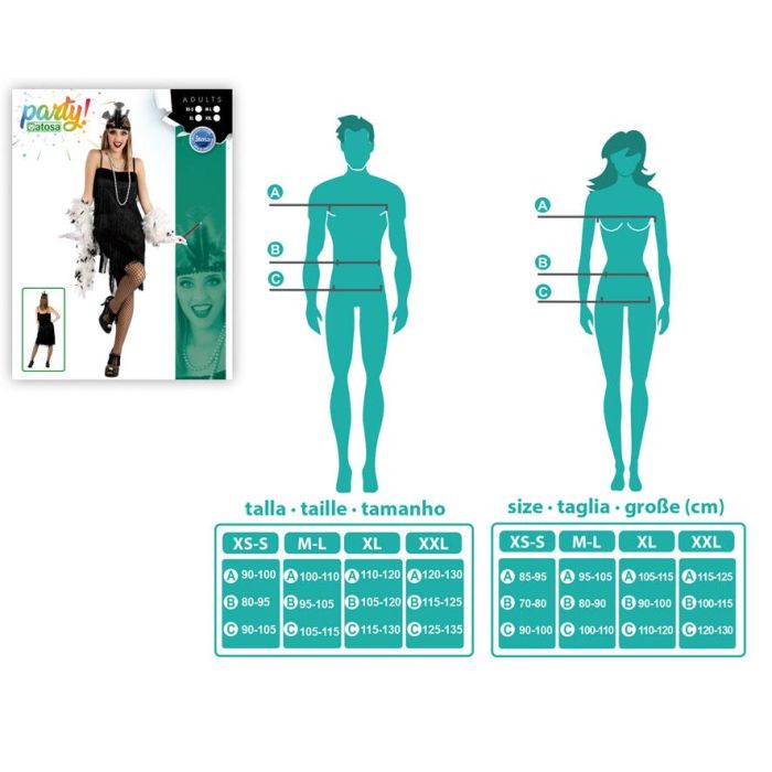 Disfraz Charleston Negro Adulto Mujer Adulto XL 3 Disfraz Charleston Negro Adulto Mujer Adulto XL 3