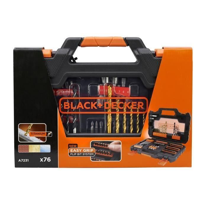 NEGRO Y DECKER Caja 76 accesorios taladrado atornillado A7231 2