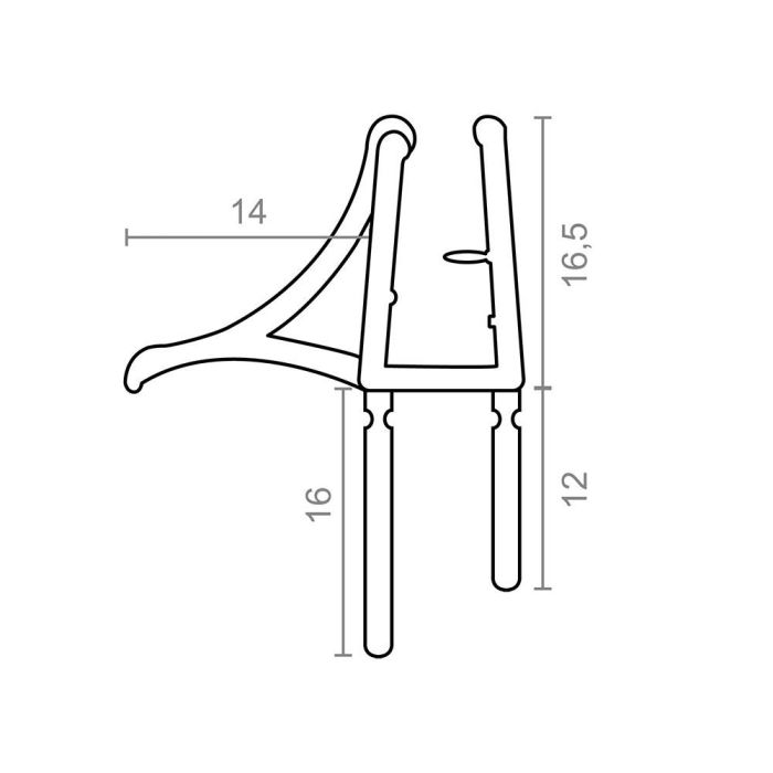 Perfil para mampara de bañera pf4 24x30mm tr 18527 micel 1