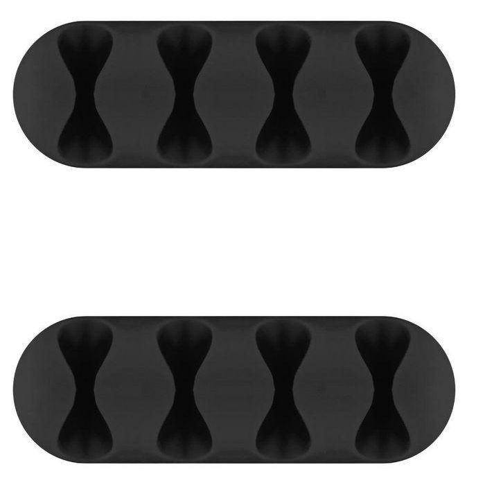 MicroConnect Cable holders 4 slot, 2 pcs, Adhesive, Black MicroConnect Cable holders 4 slot, 2 pcs, Adhesive, Black