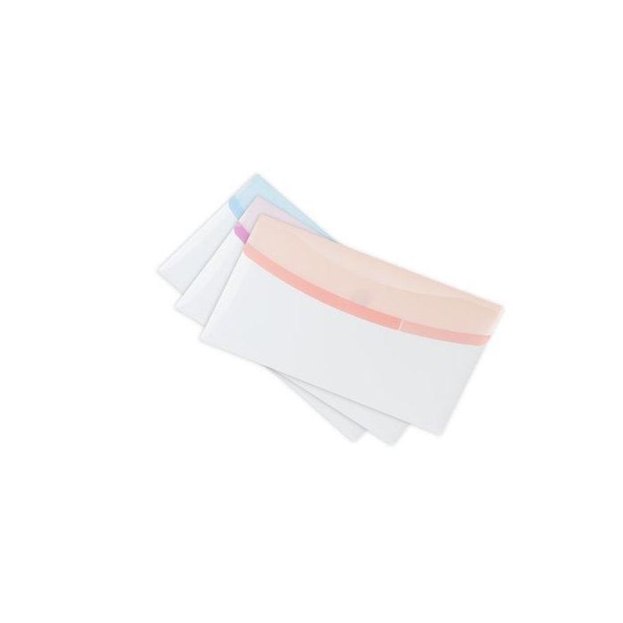 Djois Carpeta portadocumentos de polipropileno 250x135 mm, cierre velcro, colores pastel surtidos, pack de 6 unidades