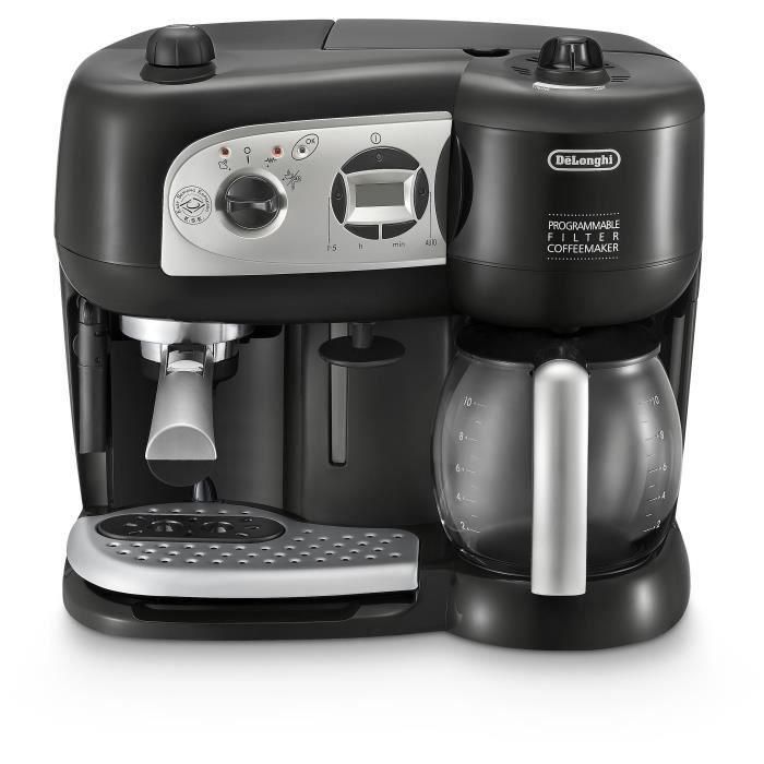 Delonghi BCO 264.1 Cafetera Espresso Combinada 15 Bar 1750W con Vaporizador, Doble Depósito, Temporizador Digital y Apagado Automático, Negro 1 Delonghi BCO 264.1 Cafetera Espresso Combinada 15 Bar 1750W con Vaporizador, Doble Depósito, Temporizador Digital y Apagado Automático, Negro 1