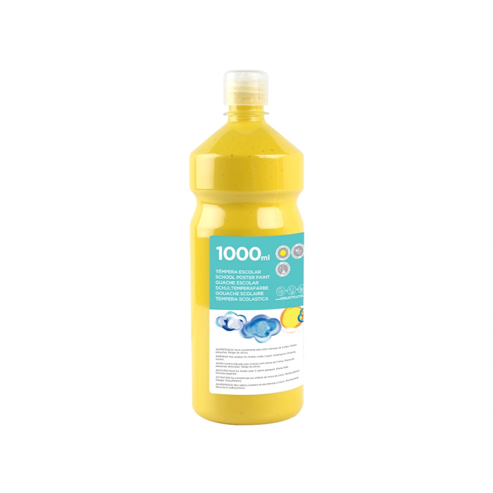 Liderpapel Tempera liquida escolar superlavable 1000 ml amarillo 1