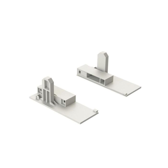 Herrajes Alk Juego Fijación Frontal Qube H90 H120 H185 Altura H185 Acabado Blanco 1