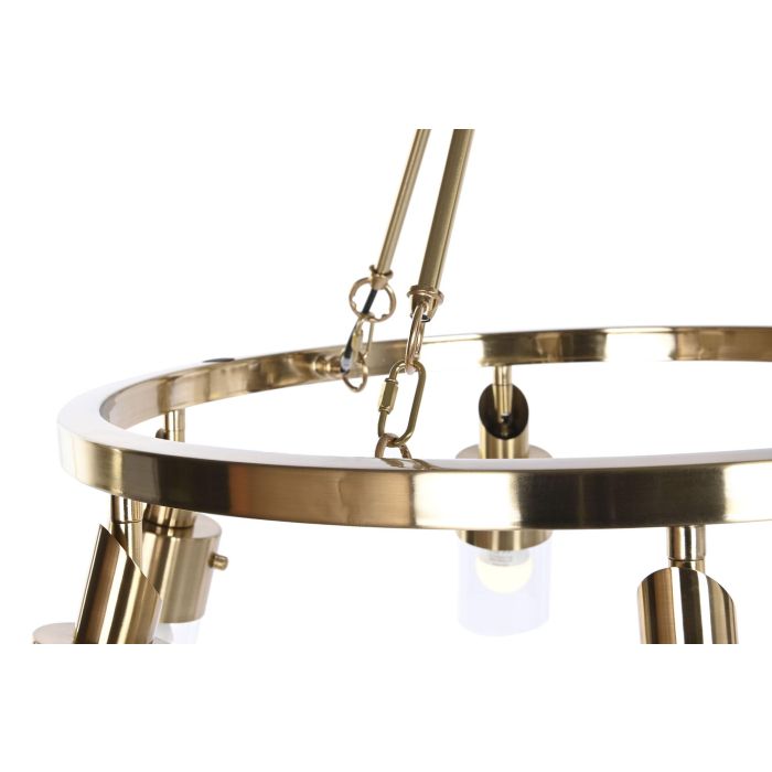 DKD Home Decor Lámpara de Techo Moderna Dorada Metal Cristal 66 x 60 x 66 cm 1