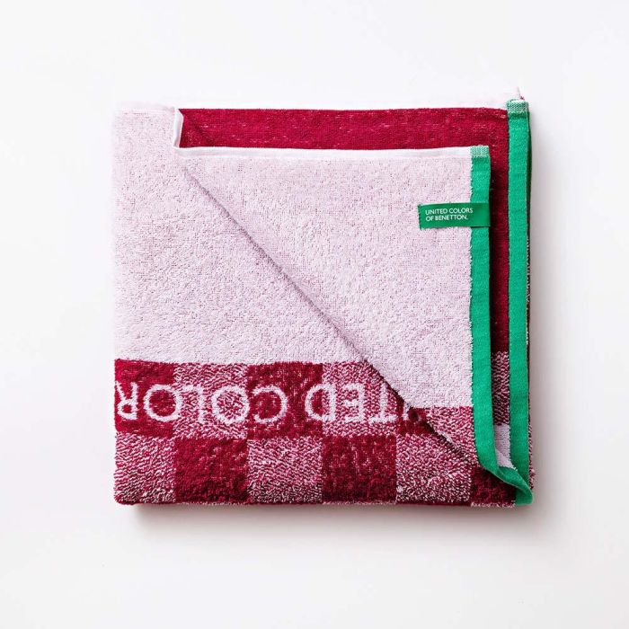 Toalla de Playa Benetton Squares Rosa (70 x 140 cm) 2 Toalla de Playa Benetton Squares Rosa (70 x 140 cm) 2