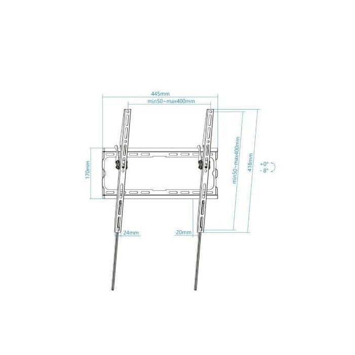 TooQ LP1071T-B Soporte de Pared Ultra Plano Inclinable para TV 32-70" VESA 75x75 a 400x400, 45kg, Negro 2 TooQ LP1071T-B Soporte de Pared Ultra Plano Inclinable para TV 32-70" VESA 75x75 a 400x400, 45kg, Negro 2