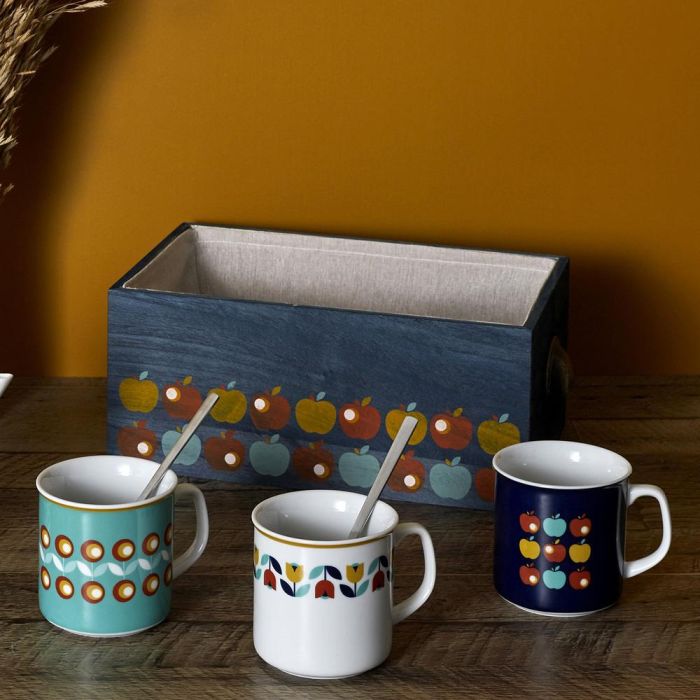 Home Deco Factory Mug 300 Ml Retro Tulipanes Manzanas Flor Bola 5