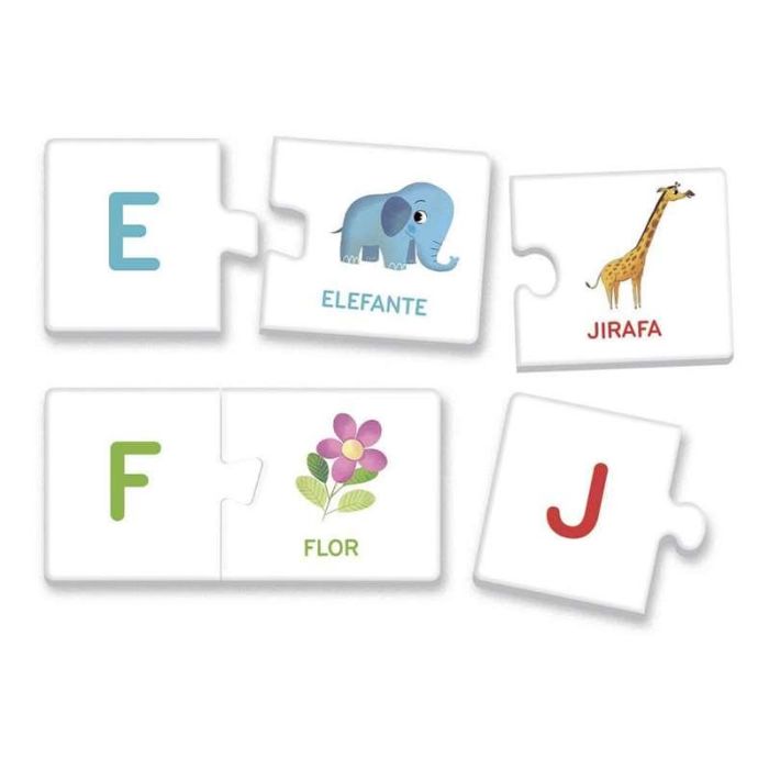 Juego primer alfabeto. 26 minipuzles encajables para conocer letras y palabras. 1 Juego primer alfabeto. 26 minipuzles encajables para conocer letras y palabras. 1