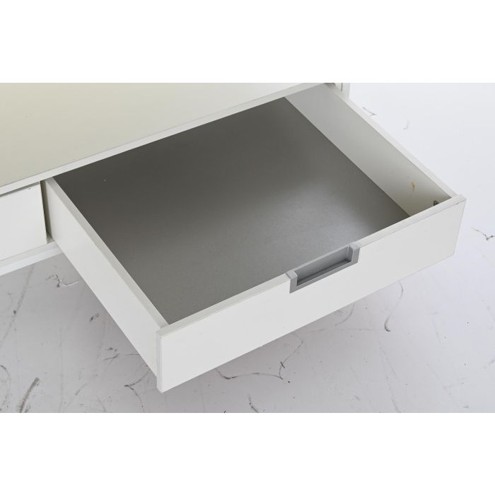 DKD Home Decor Mesa Centro Urban Blanco con 2 Cajones y 1 Estantería, Metal y MDF, 110 Ancho x 55 Largo x 46 Alto cm 3 DKD Home Decor Mesa Centro Urban Blanco con 2 Cajones y 1 Estantería, Metal y MDF, 110 Ancho x 55 Largo x 46 Alto cm 3