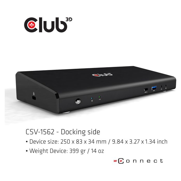 Club3D CSV-1562 Docking Station USB-C a 6xUSB3/2xDP/HDMI/LAN/Audio 4K Charging 9