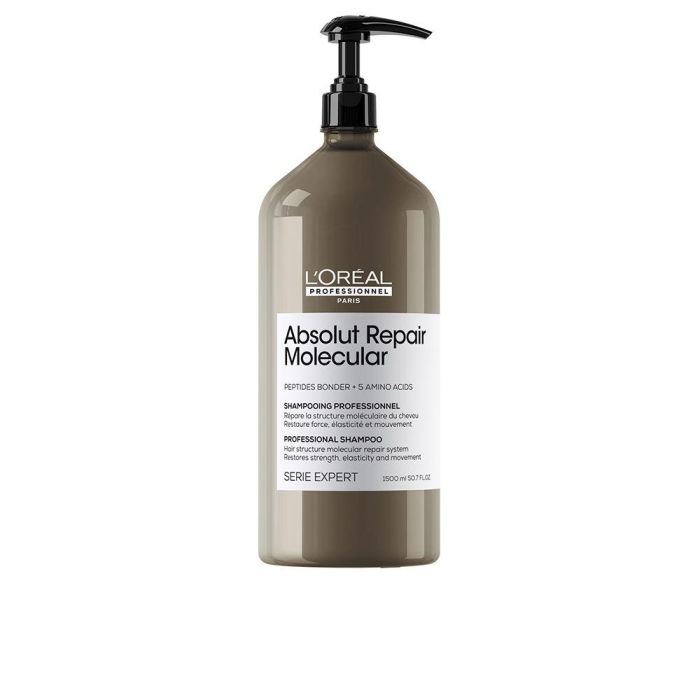 L'Oreal Champú Absolut Repair Molecular 1500ml, Reparación Molecular para Cabello Dañado, Sin Sulfatos, Serie Expert L'Oreal Champú Absolut Repair Molecular 1500ml, Reparación Molecular para Cabello Dañado, Sin Sulfatos, Serie Expert