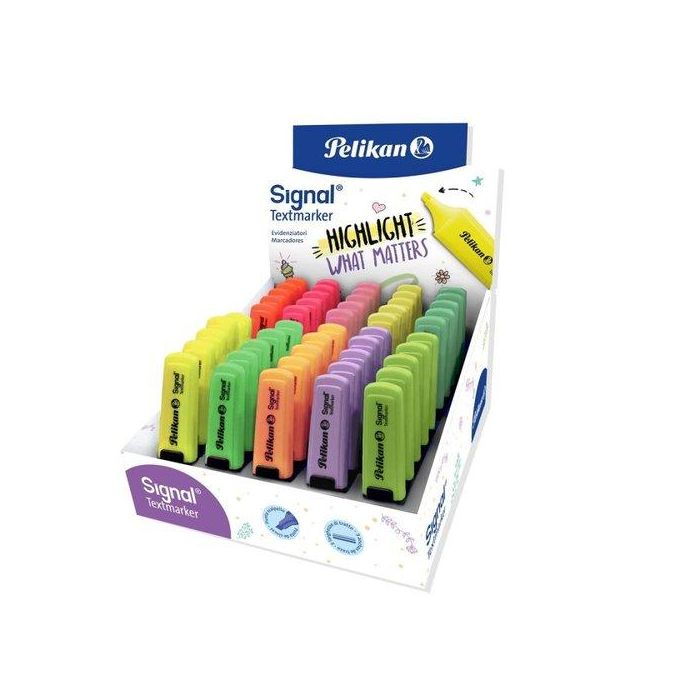 Marcador Fluor Pelikan Textmarker Signal Neon +Pastel Expositor De 100
