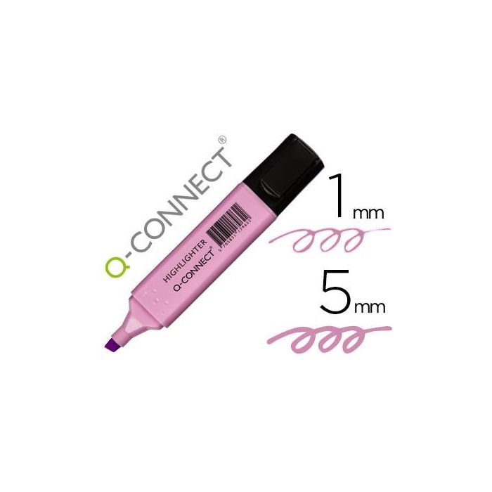 Rotulador Q-Connect Fluorescente Pastel Violeta Punta Biselada 10 unidades