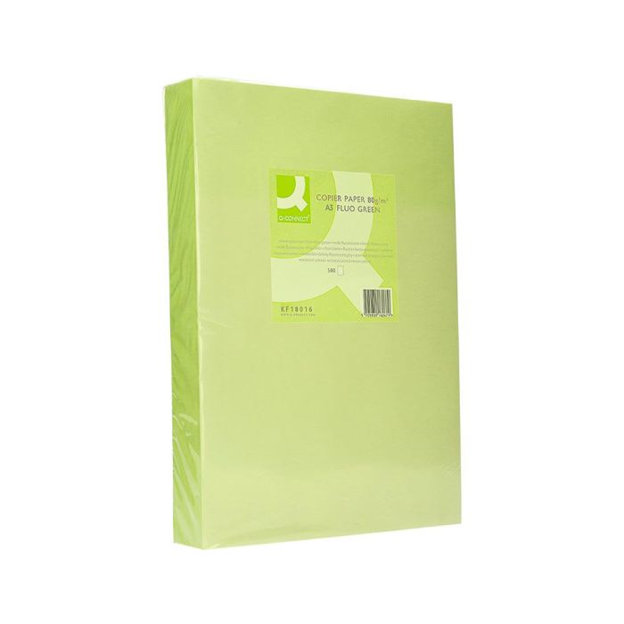 Papel Color Q-Connect Din A3 80 gr Verde Neon Paquete De 500 Hojas 2