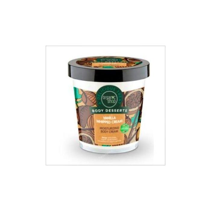 ORGANIC SHOP Crema Corporal Hidratante Vainilla 450ml con Manteca de Karité y Leche de Avena Orgánica