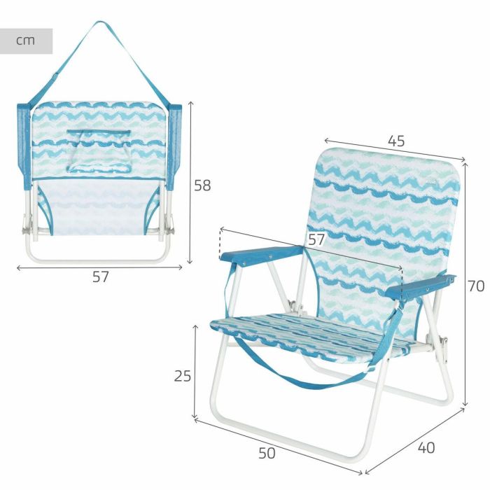 Silla de Playa Aktive 45 x 70 x 40 cm (2 Unidades) 3 Silla de Playa Aktive 45 x 70 x 40 cm (2 Unidades) 3