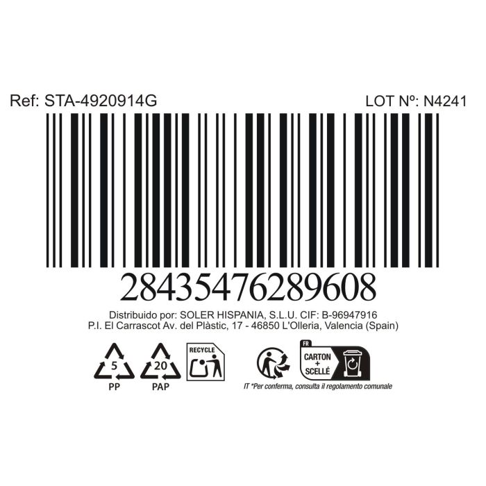 Inde Taza Jumbo Mondoñedo 450 ml Gris, Ø 11.7 x 7.7 cm, 318 g (6 Unidades)