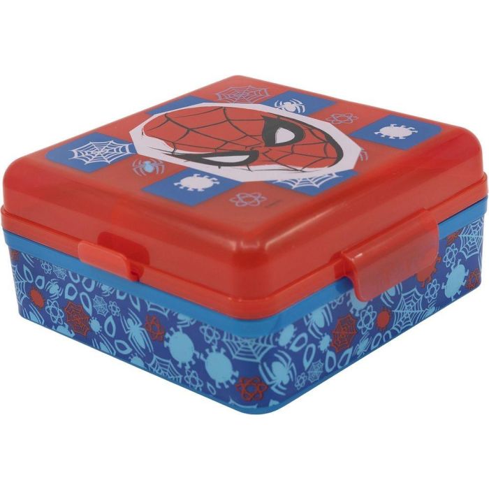 Marvel Spiderman CZ11274 Sandwichera Infantil Cuadrada Multicompartimentos Libre de BPA Licencia Oficial 1