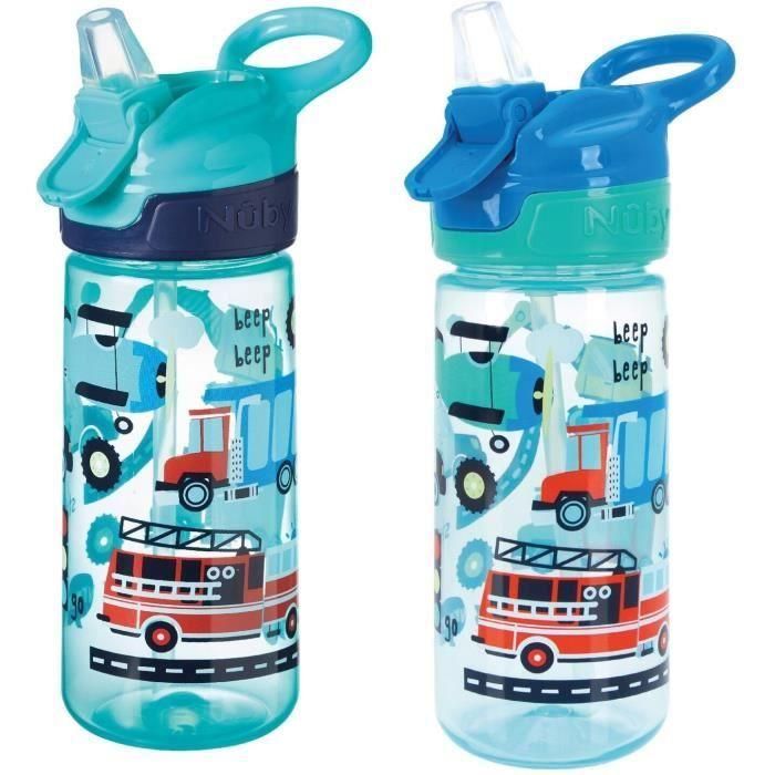 Nuby NUB0048526890491 Pack de 2 botellas de agua Super Quench 540 ml Azul