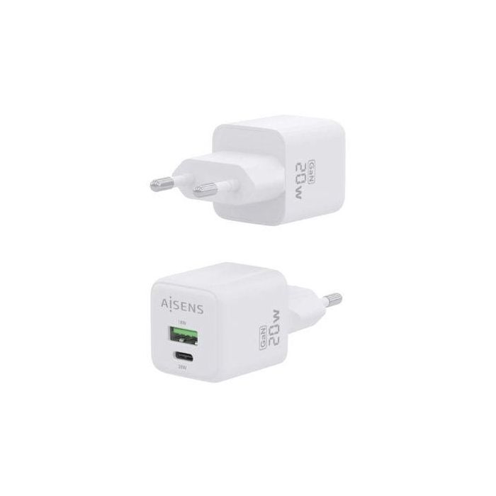 Cargador de Pared Aisens ASCH-20W2P010-W Blanco 20 W (1 unidad) 2 Cargador de Pared Aisens ASCH-20W2P010-W Blanco 20 W (1 unidad) 2