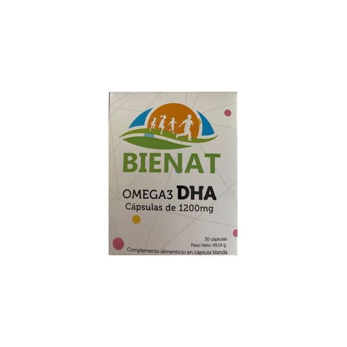 Bienat Omega 3 DHA 1200mg 30 Cápsulas. Complemento Alimenticio Aceite de Pescado de Gran Pureza y Biodisponibilidad