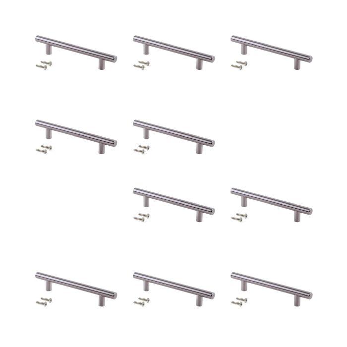 Emuca Lote de 10 tiradores para mueble Orlando, L274mm, intereje 224mm, Acero, Níquel satinado 0 Emuca Lote de 10 tiradores para mueble Orlando, L274mm, intereje 224mm, Acero, Níquel satinado 0