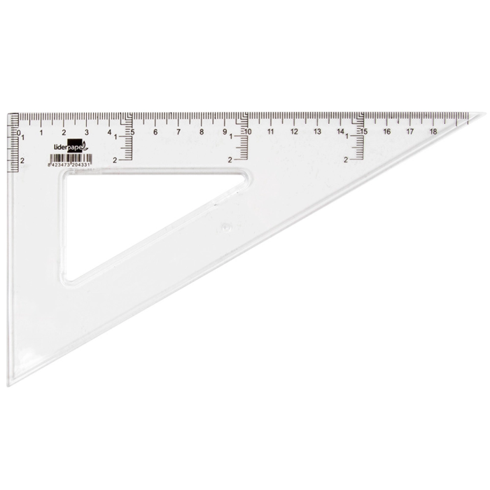 Liderpapel Cartabon 20 cm Plástico Transparente Biselado Graduado Escala Milímetros 1