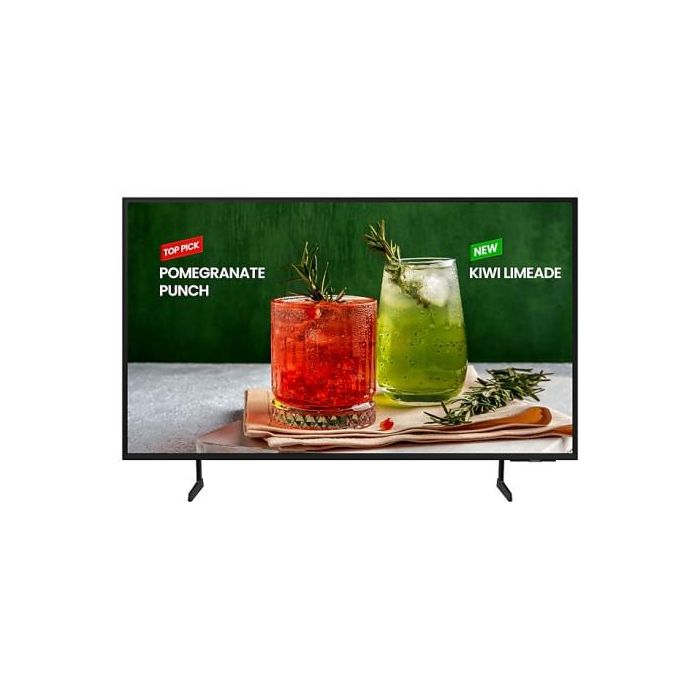 Samsung 55 | Non-tactile | UHD 3840x2160 | 300 | 16/7 | | Tuner, Biz TV App, Tizen 8.0 | HP : 2x10W | 3 years Samsung 55 | Non-tactile | UHD 3840x2160 | 300 | 16/7 | | Tuner, Biz TV App, Tizen 8.0 | HP : 2x10W | 3 years