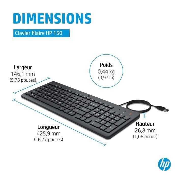 HP 150 Wired Keyboard Bel 6