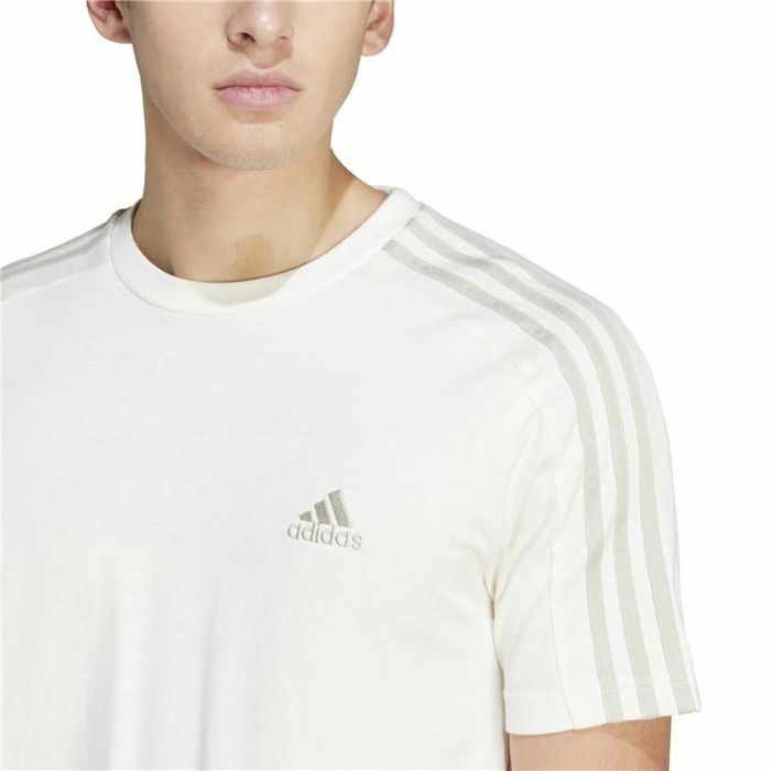 Camiseta de Manga Corta Hombre Adidas Essentials 3 Bandas Blanco L 1