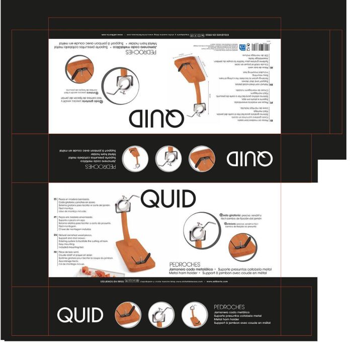 Jamonero Codo Metal Pedroches Quid 33x21x42 cm