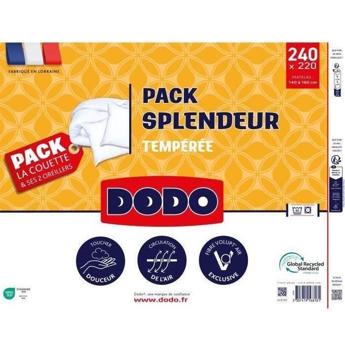 Dodo Pack Edredón Blanco 220 x 240 cm + 2 Almohadas 60 x 60 cm Relleno 100% Poliéster FCS 300 g/m² 2
