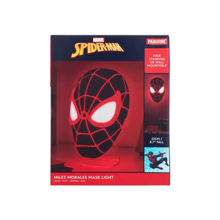 Wondee Lampara Mascara Miles Morales Spider-Man, Luz Decorativa LED 5W, 180 Lumenes, 180x115x175 mm 9