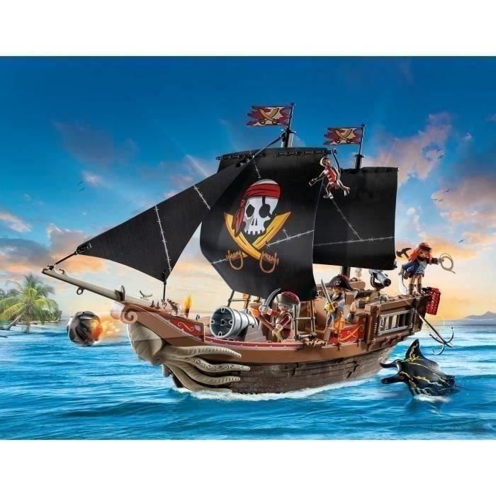 Playmobil Gran Barco Pirata de la Serie Pirates para Niños y Niñas, Juguete de Plástico para Edades de 4 Años en Adelante 2