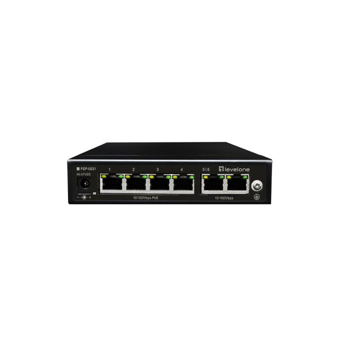 Level One Switch 6x FE 60W 4xPoE+